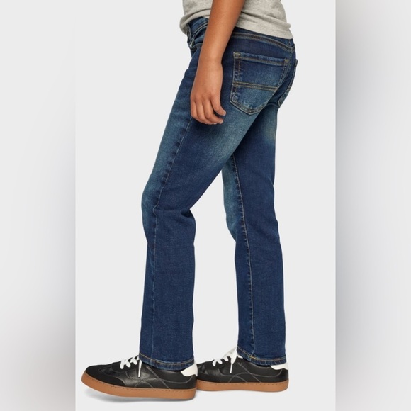 PLACE denim blue jeans stretch straight leg adjustable waistband 5 pocket size 7 - Picture 2 of 13